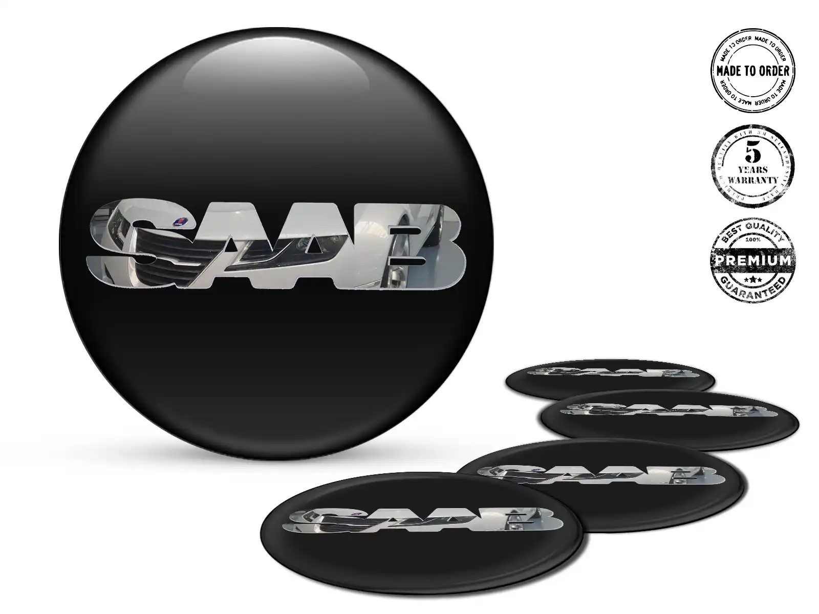 Saab Gewölbte Plaketten Logo Stilvolle Radsticker
